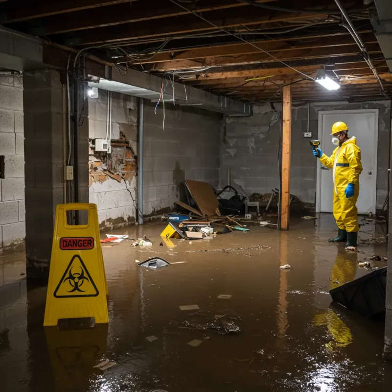 Flooded Basement Electrical Hazard in Alachua, FL Property